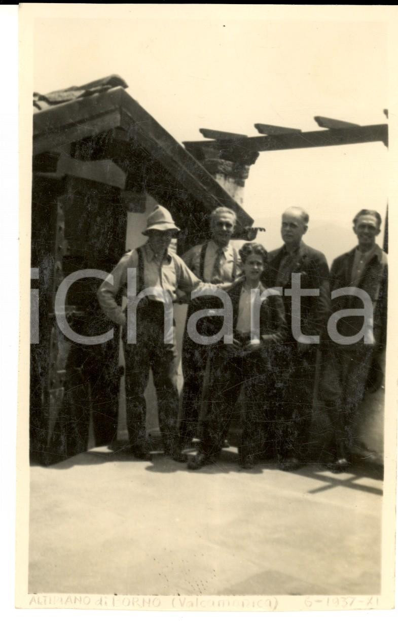 Fotografia d epoca originale 1937 BORNO / VAL CAMONICA Famiglia di escursionisti  Foto VINTAGE 9x15 cm 1