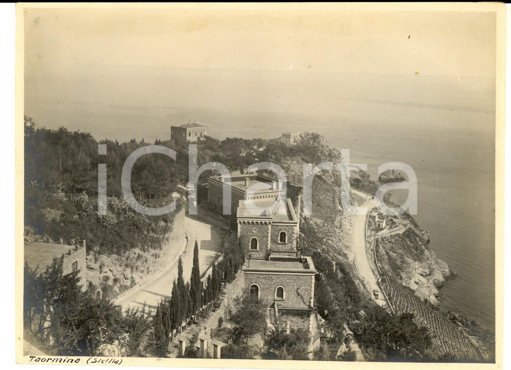 Fotografia d epoca originale 1922 TAORMINA Veduta panoramica sul mare Fotografia VINTAGE 17x12 cm 1