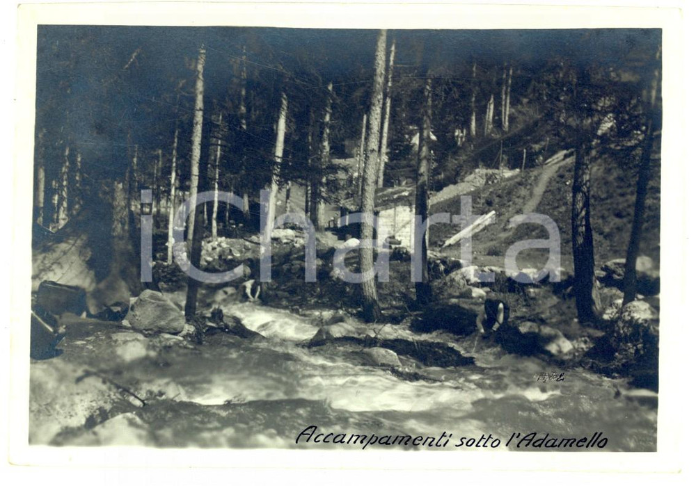 Fotografia d epoca originale 1917 WW1 GRUPPO DELL ADAMELLO L accampamento italiano  Foto 14x10 cm 1
