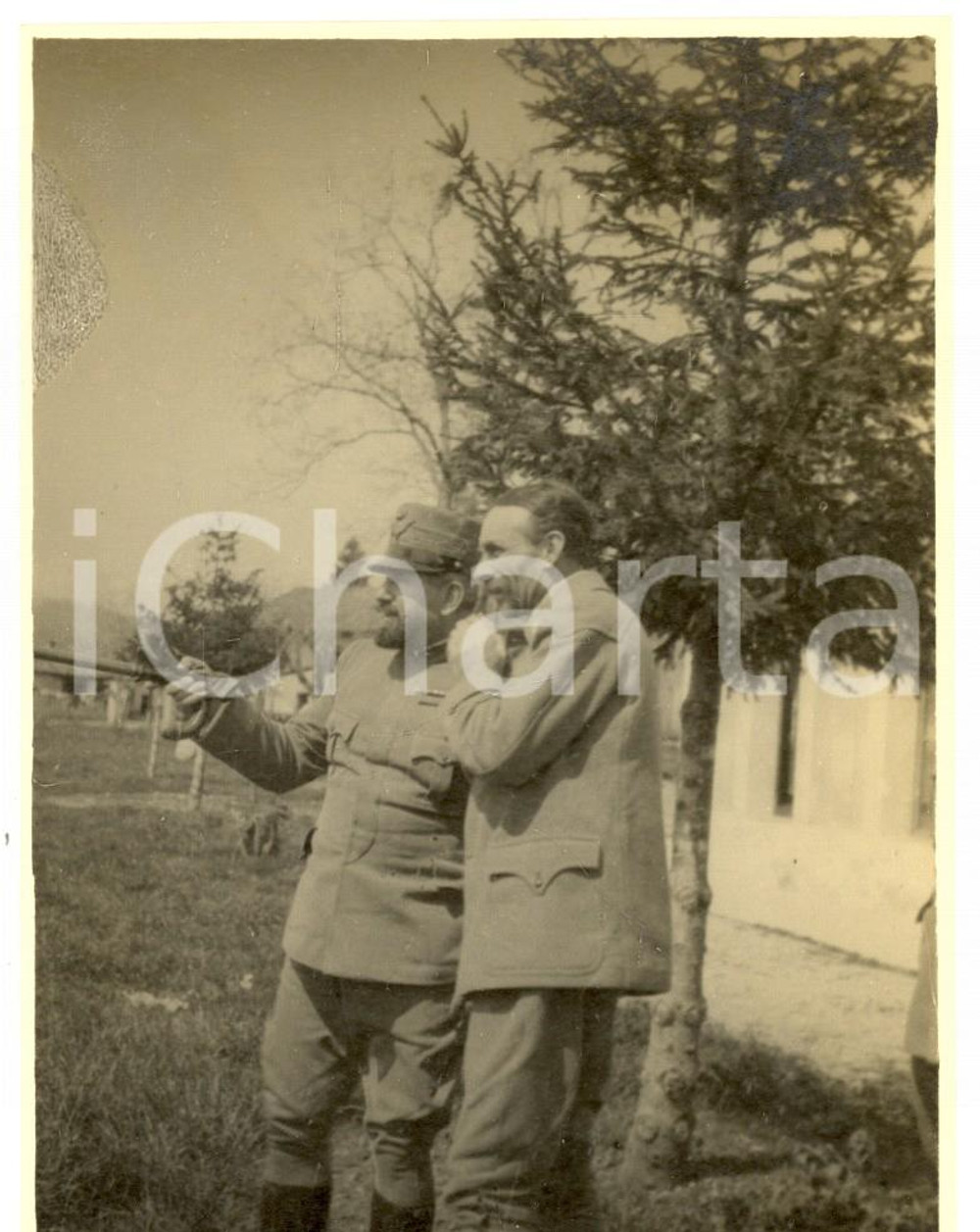 Fotografia d epoca originale 1919  AURONZO DI CADORE Il generale BRUZZI con un ufficiale Foto 9x12 1