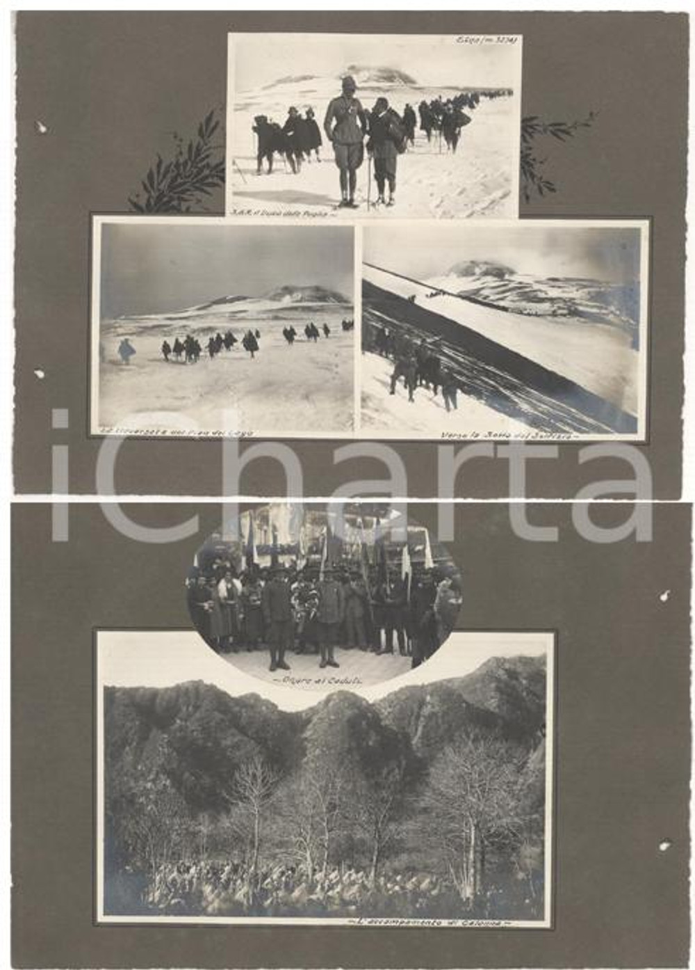 Fotografia d epoca originale 1922 ETNA/ CALANNA Gita C. A. I. Lombardia  Duca delle Puglie Collage 5 foto 1