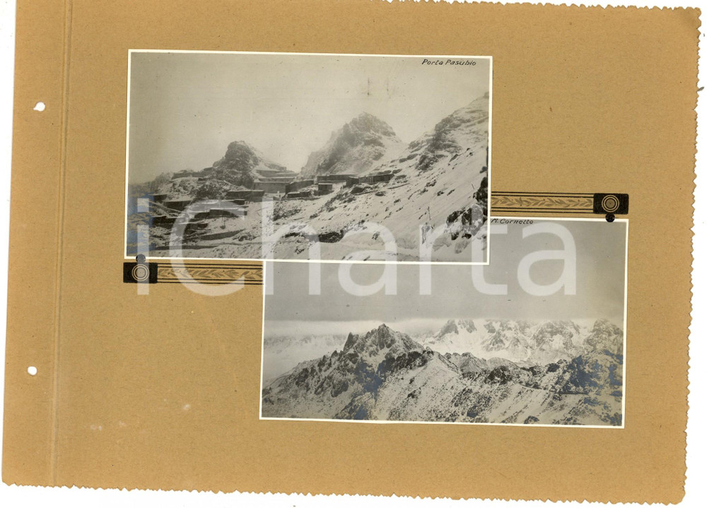 Fotografia d epoca originale 1917 WW1 Postazioni italiane a PORTA PASUBIO  Monte CORNETTO Collage 2 foto 1