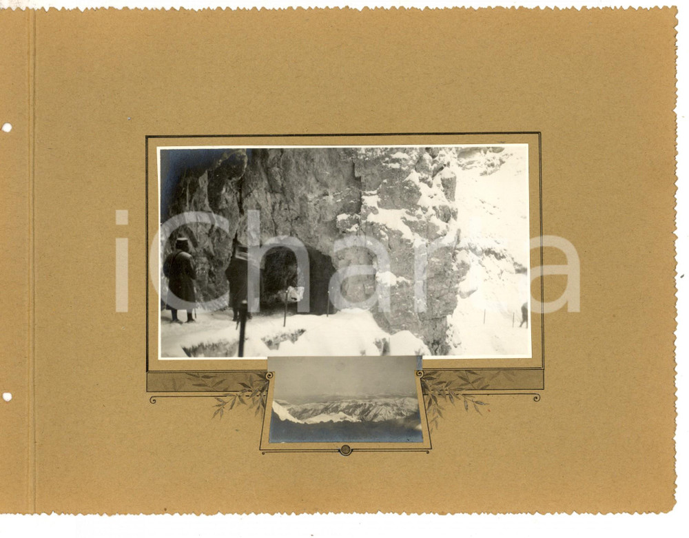 Fotografia d epoca originale 1917 WW1 MONTE PASUBIO Militari italiani attraverso una galleria Collage 2 foto 1
