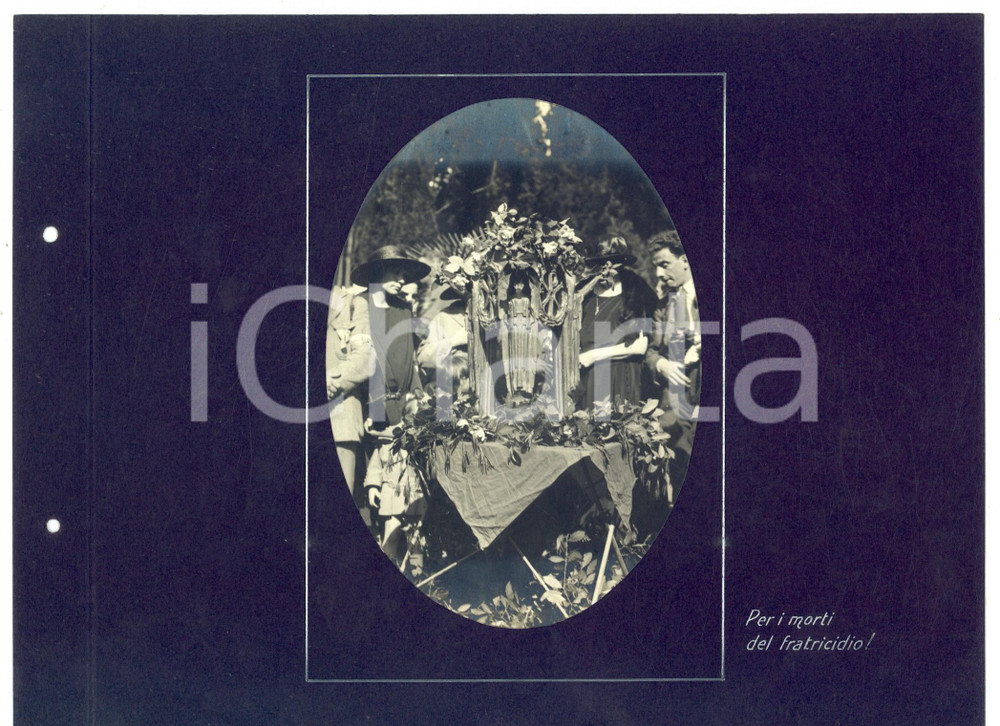 Fotografia d epoca originale 1923 FIUME ISTRIA Delegazione C.A.I. per i Caduti della Grande Guerra Foto 1
