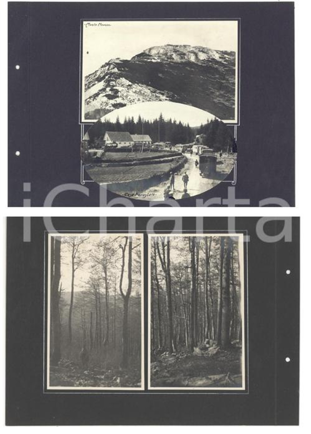 Fotografia d epoca originale 1923 MONTE NEVOSO CARSO Viaggiatori C. A. I. alla Casa Forestale 4 foto 1