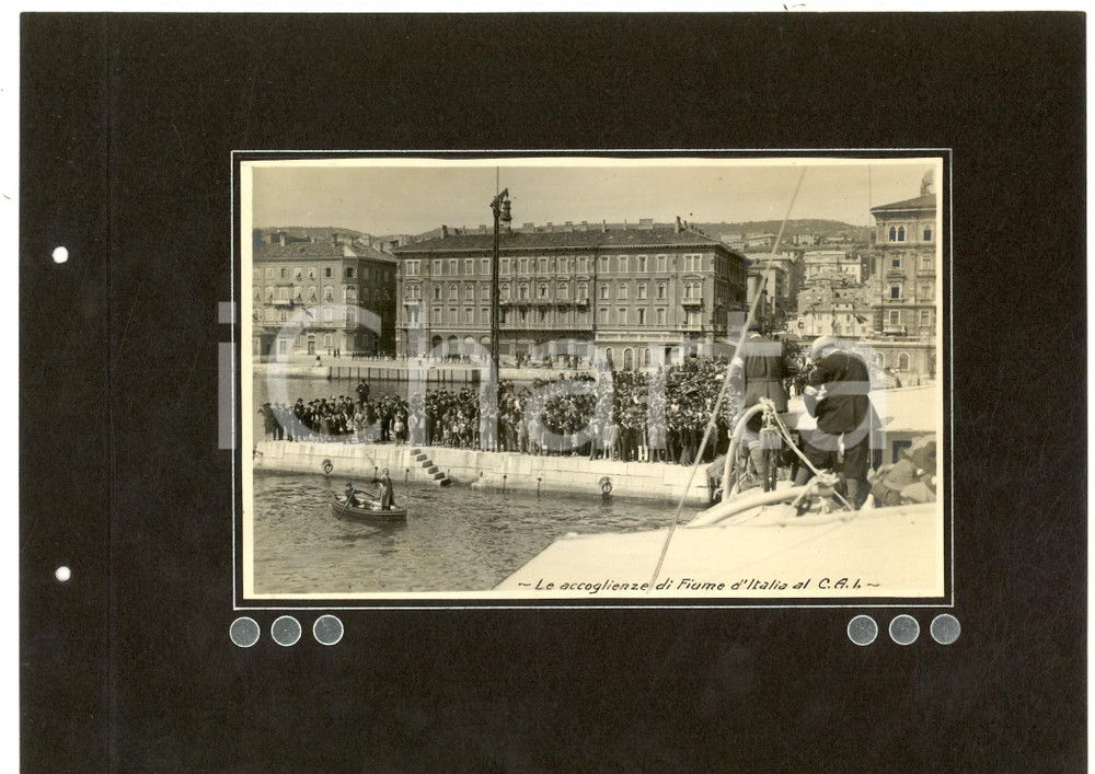 Fotografia d epoca originale 1923 FIUME ISTRIA Accoglienze alla delegazione C.A.I. in visita Foto RARA 1