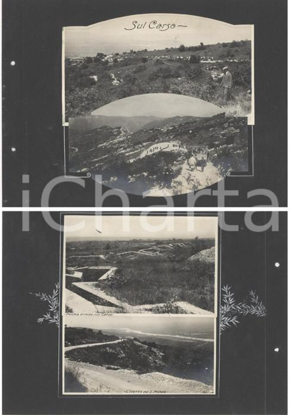 Fotografia d epoca originale 1923 MONTE SAN MICHELE CARSO Viaggio C.A.I.  Lombardia  Trincee Collage foto 1