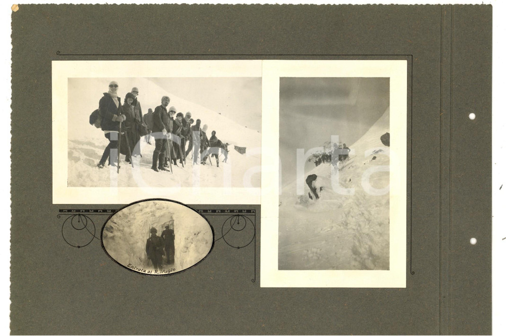 Fotografia d epoca originale 1919 ITALIA REDENTA PREDOI Alpinisti verso il rifugio VETTA D ITALIA 3 foto 1
