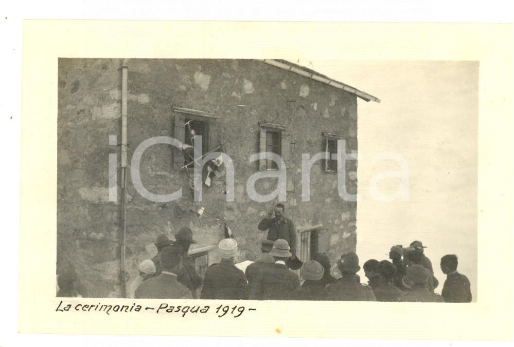 Fotografia d epoca originale Pasqua 1919 ITALIA REDENTA PREDOI Alpinisti al rifugio VETTA D ITALIA Foto 12x8 1