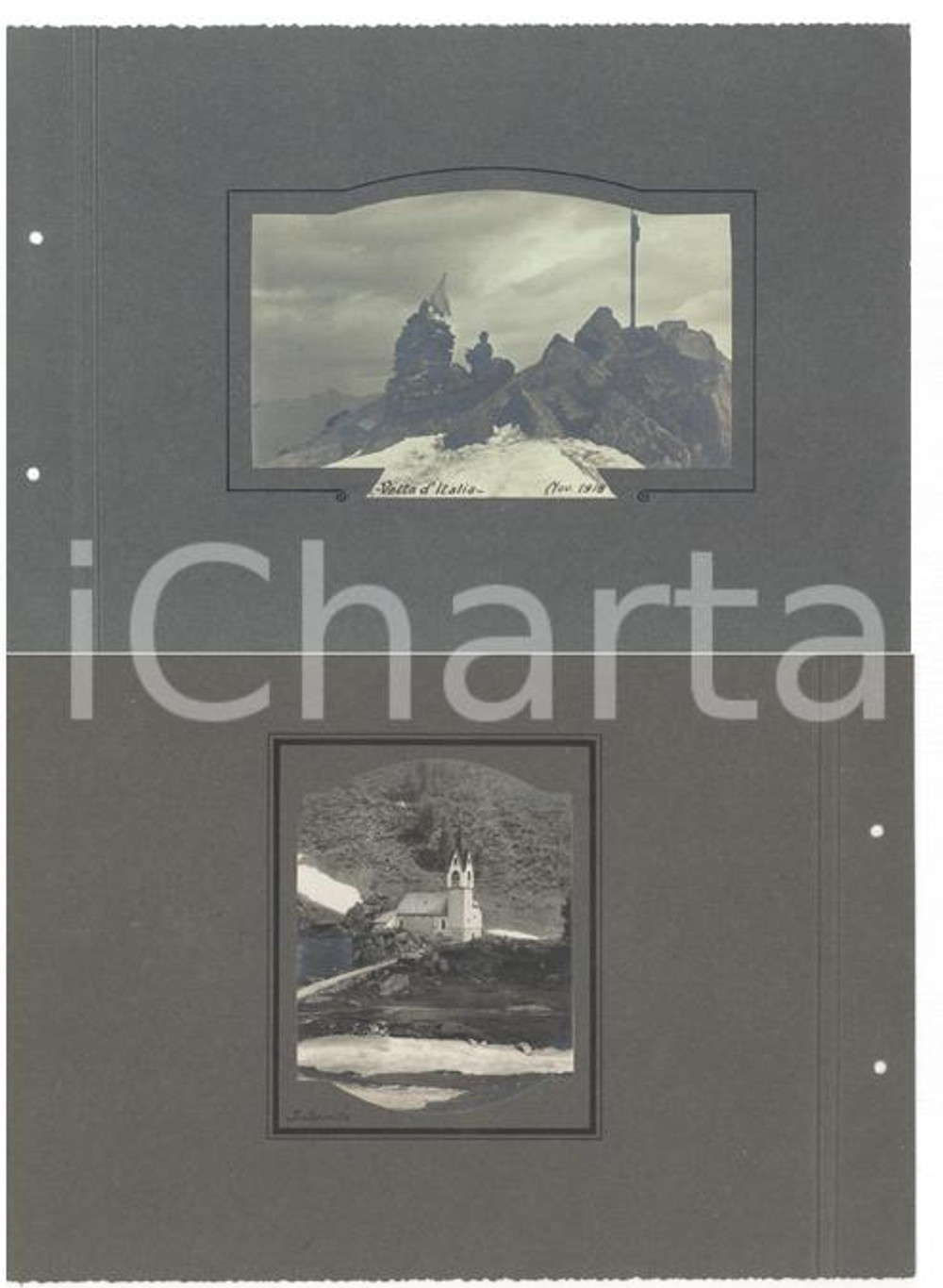 Fotografia d epoca originale 1918 PREDOI Alpinisti sulla VETTA D ITALIA  Chiesa del SANTO SPIRITO 2 foto 1