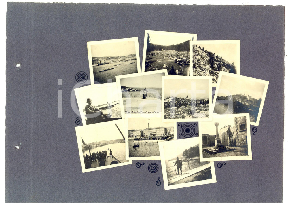 Fotografia d epoca originale 1923 ZARA  FIUME  ISTRIA  CARSO  Viaggio C.A.I.  Lombardia Collage 11 foto 1