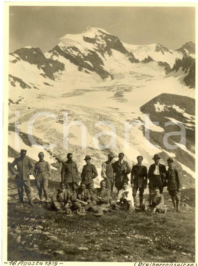 Fotografia d epoca originale 1919 Picco dei TRE SIGNORI  Gita del TOURING CLUB  Escursionisti Foto 8x12 1