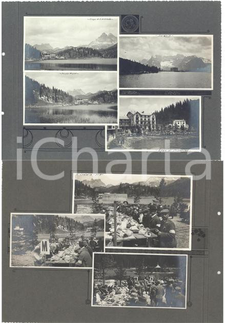 Fotografia d epoca originale 1919 LAGO DI MISURINA Gita Nazionale TOURING CLUB  Vedute e pranzo 7 foto 1