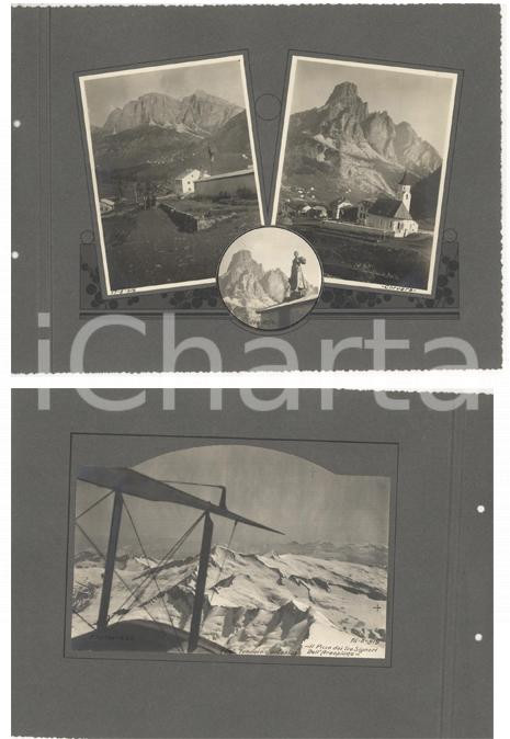 Fotografia d epoca originale 1919 CORVARA IN BADIA Vedute / PICCO DEI TRE SIGNORI dall aeroplano 4 foto 1