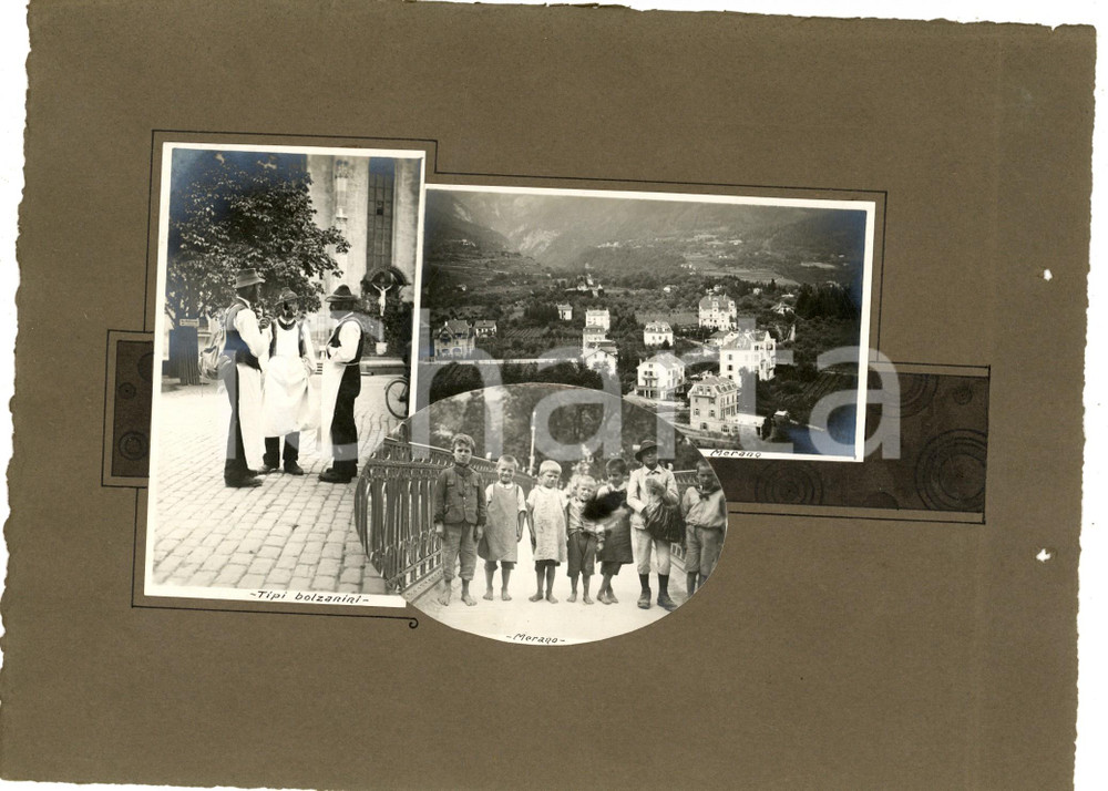 Fotografia d epoca originale 1919 MERANO / BOLZANO Gita Nazionale TOURING CLUB  Uomini in costume Foto 1