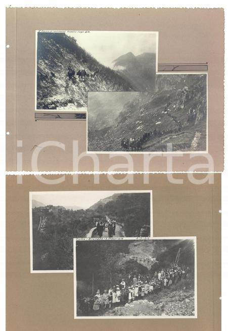 Fotografia d epoca originale 1918 COMO  BRUNATE Gita orfani di guerra  RESEGONE Marcia resistenza 4 foto 1