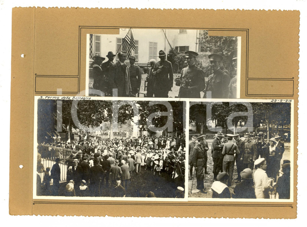 Fotografia d epoca originale 1918 SAN FERMO DELLA BATTAGLIA Gita per bambini poveri  Croce Rossa USA 3 foto 1