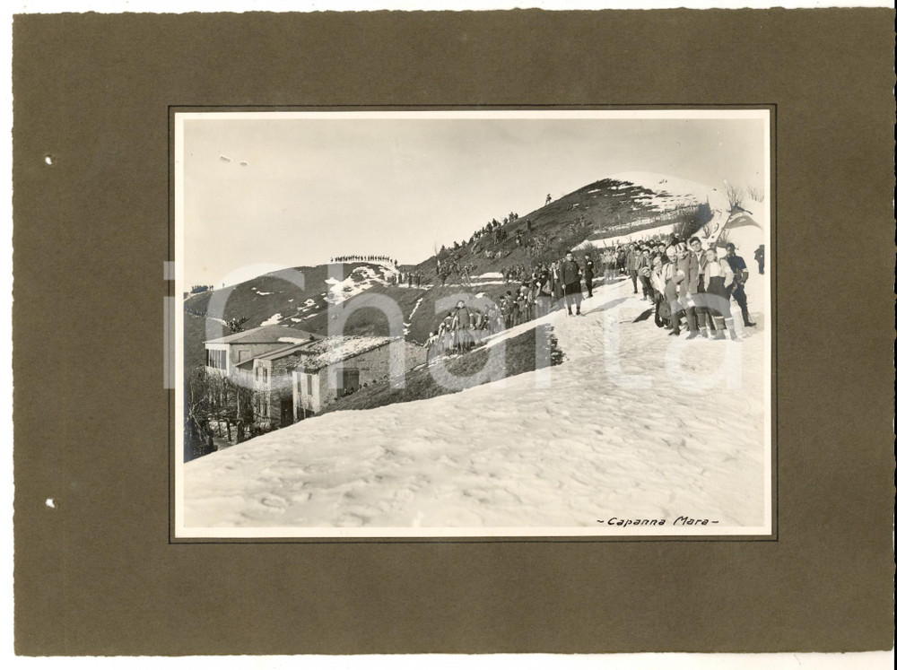 Fotografia d epoca originale 1919 ERBA Turismo scolastico  Squadra in partenza alla Capanna MARA Foto 1