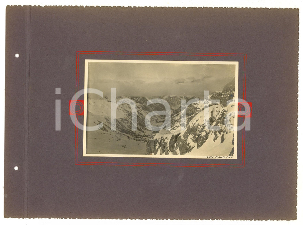 Fotografia d epoca originale 1916 DOLOMITI/ VAL CONTRIN Veduta panoramica  Foto ARTISTICA 1