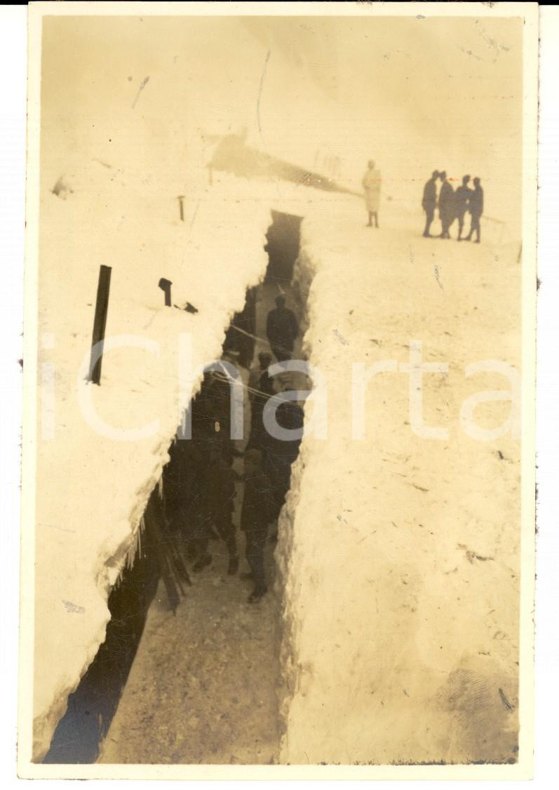 Fotografia d epoca originale 1916 WW1 PASSO OMBRETTOLA Studenti in visita ai soldati in trincea Foto 9x14 1