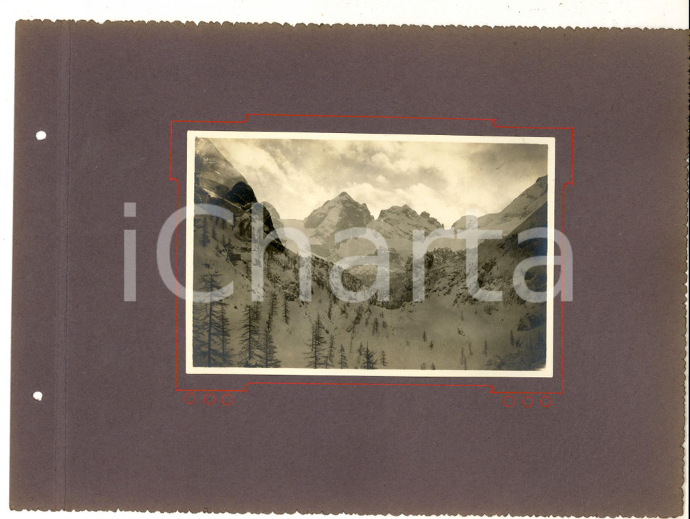 Fotografia d epoca originale 1916 DOLOMITI/ VAL CONTRIN Veduta panoramica  Foto ARTISTICA 28x16 1