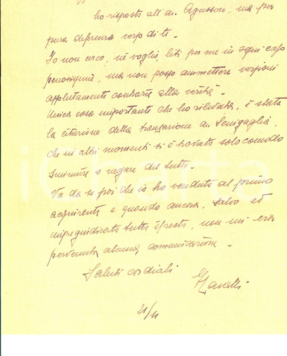 Documento originale, autentico 1930 ca PADOVA Avv. Italo CAVALLI non cerca liti per sé Autografo 1