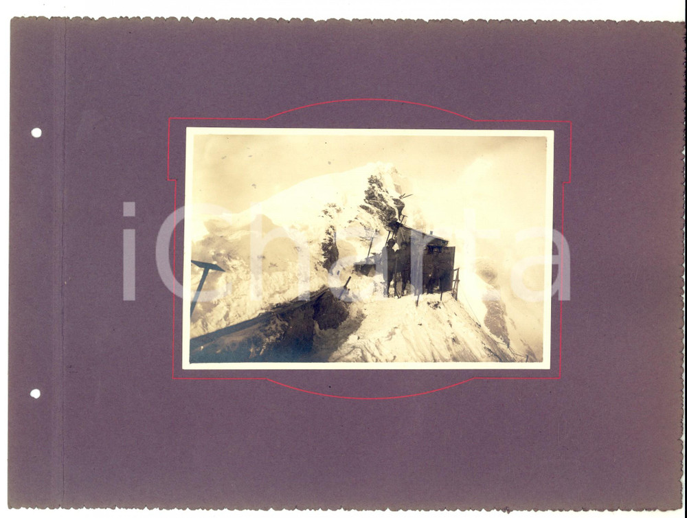 Fotografia d epoca originale 1916 WW1 SASSO VERNALE Soldati italiani nelle trincee in quota Foto RARA 1