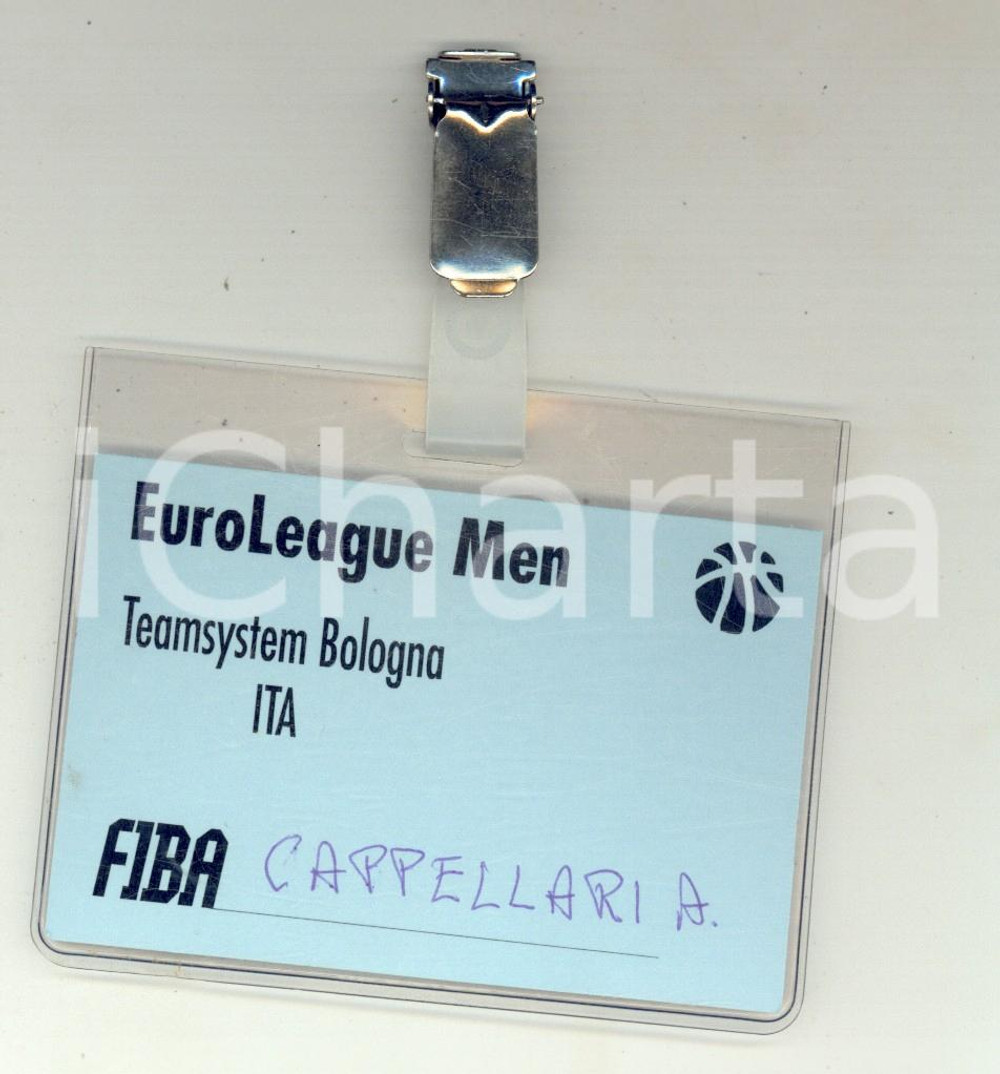 Materiale pubblicitario d’epoca 1990 ca BASKET EUROLEAGUE MEN  Teamsystem BOLOGNA Pass 1