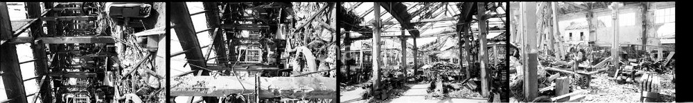 Fotografia d epoca originale 3 giugno 1944 TORINO via Nizza  WW2  Lingotto FIAT bombardamento 4 NEGATIVI 1