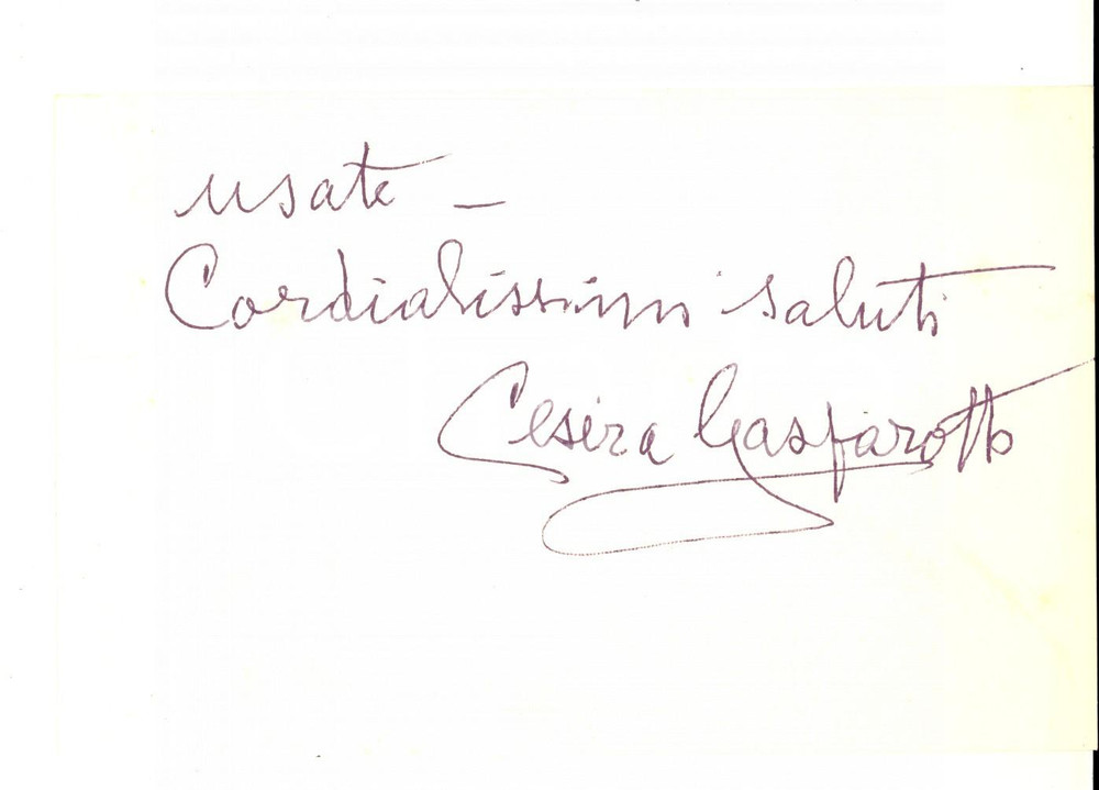 Autografo originale 1978 PADOVA Cesira GASPAROTTO invia un articolo sulla cittÃ  Autografo 1