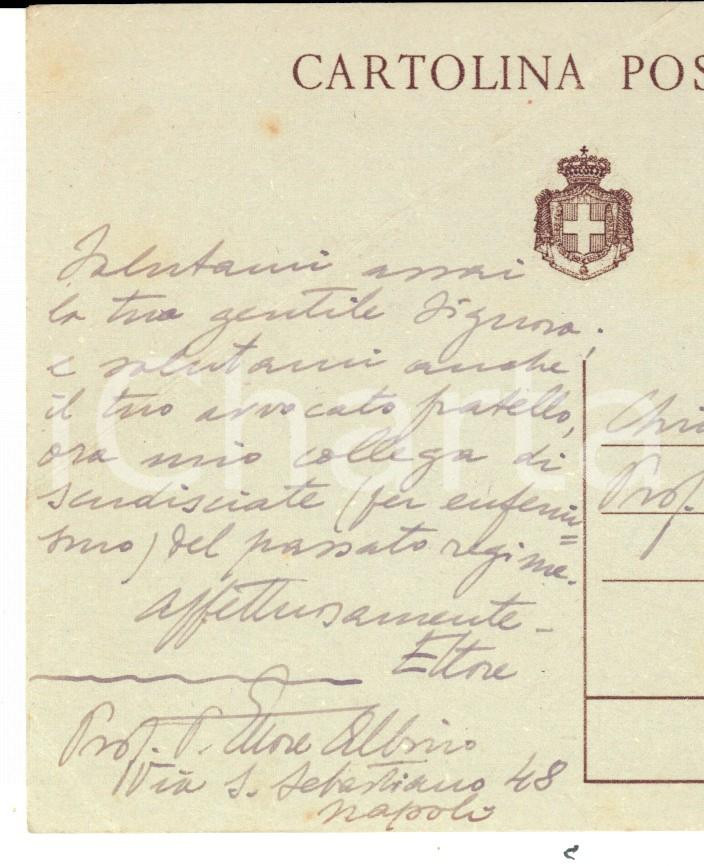 Autografo originale 1945 ABBAZIA DI SANT ANTIMO Padre Ettore ALBINO e i progetti per una rivista 1