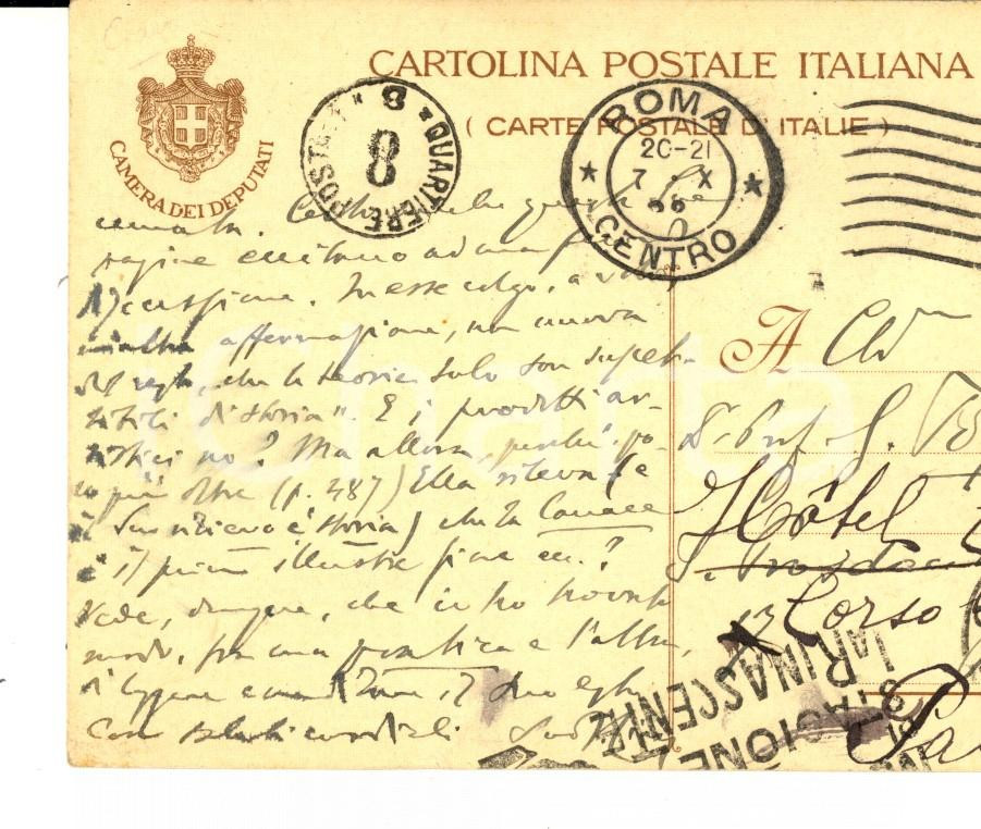 Autografo originale 1924 ROMA Vittorio CIAN e il tempo leggere tra le beghe politiche  Autografo 1