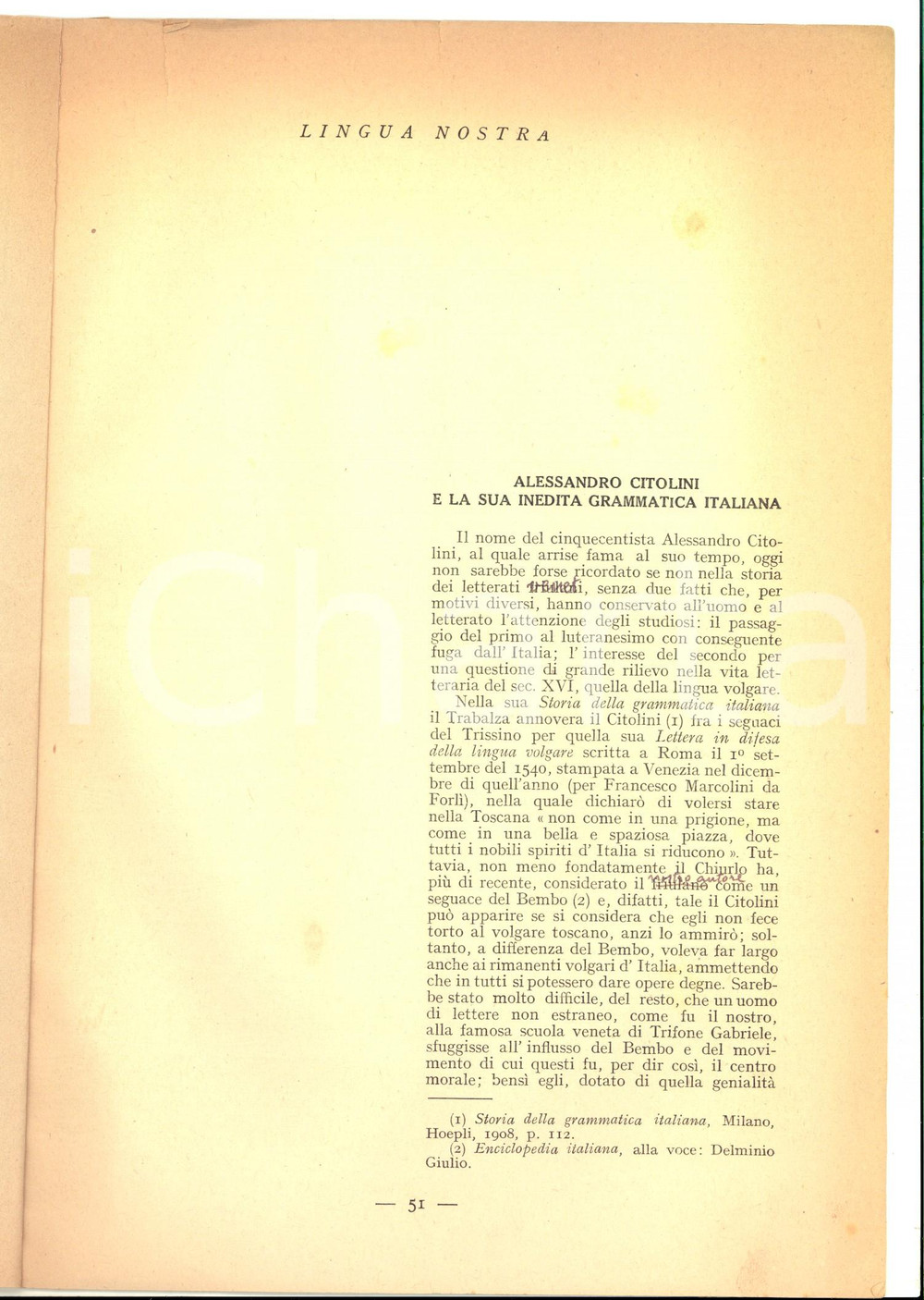 Libro, pubblicazione d epoca 1942 Carmelina NASELLI Alessandro Citolini e la sua inedita grammatica AUTOGRAFO 1