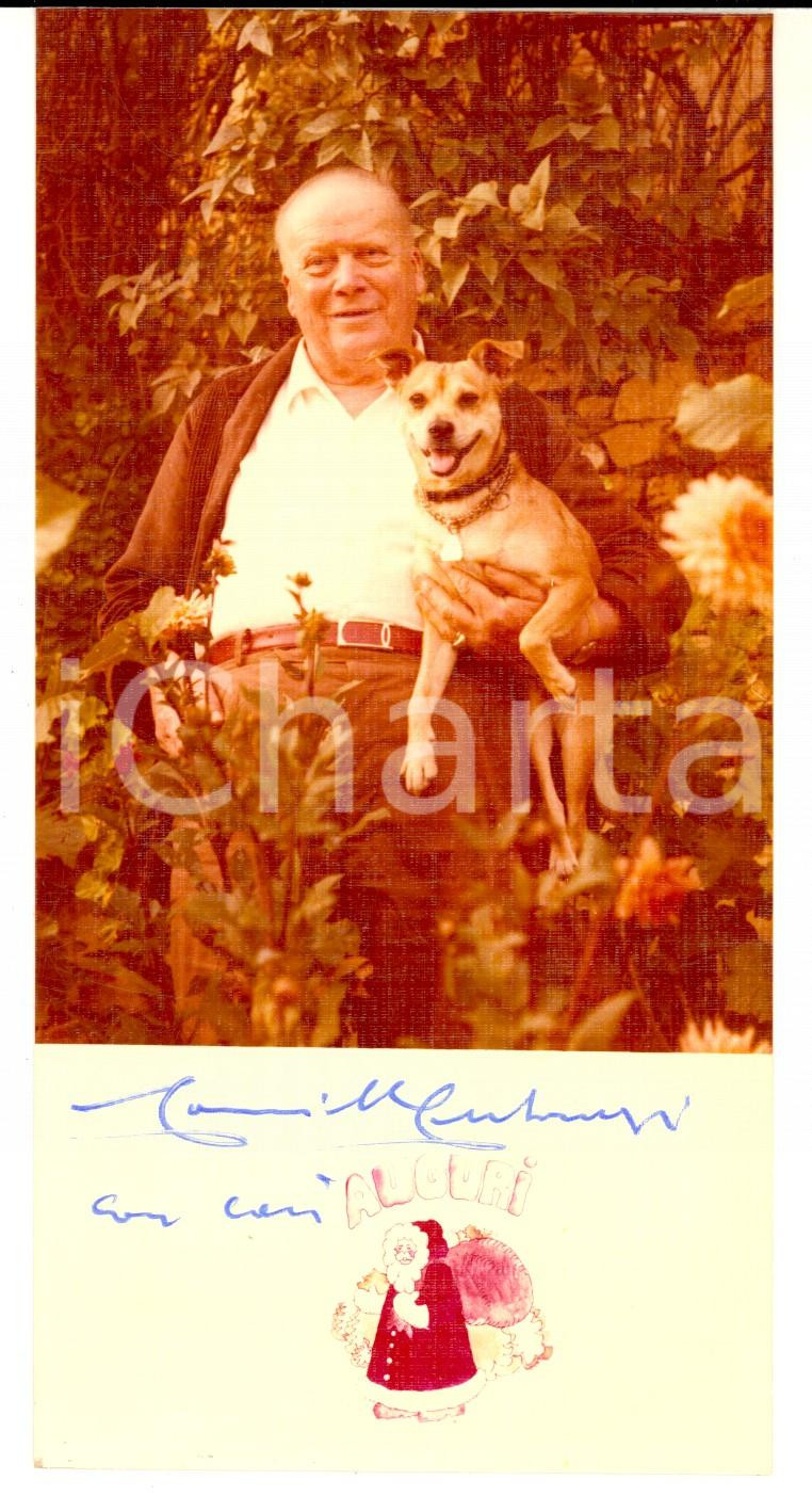 Autografo originale 1975 ca PIEMONTE Nobile Camillo CERBONESCHI con il cane  Foto con autografo 1
