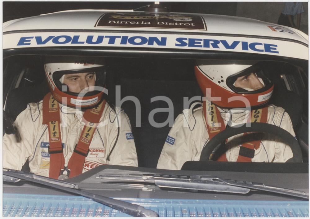 Fotografia d epoca originale 1990 V Rally CITTA  DI STRADELLA  Equipaggio B. MASSEI  R. OTTOLINI  Foto 1