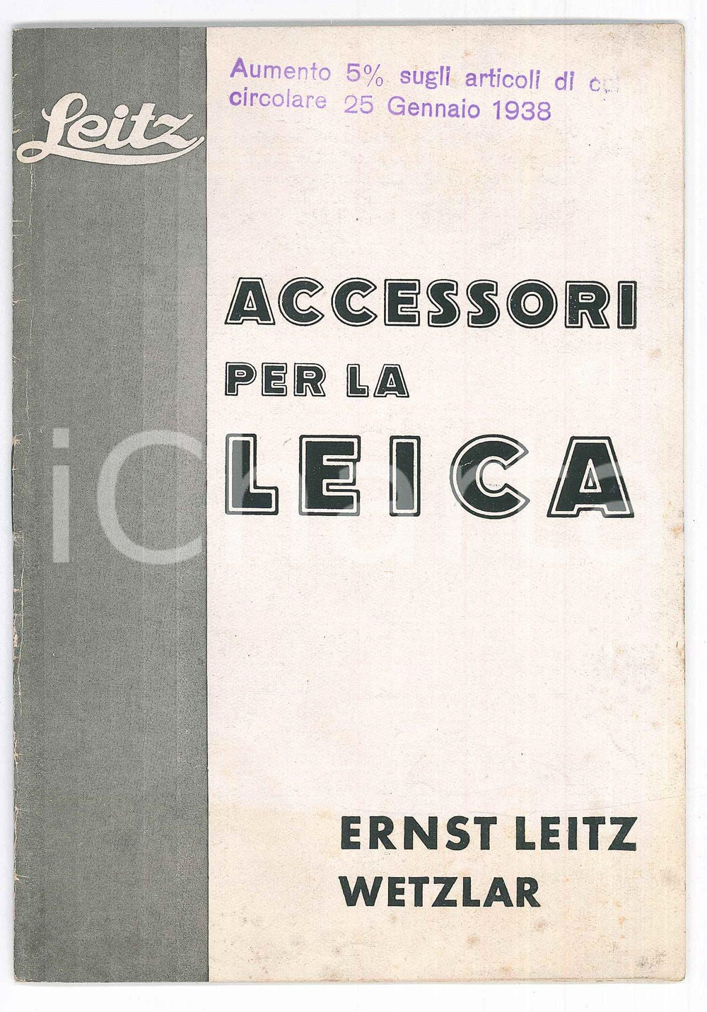 Libro, pubblicazione d epoca 1937 WETZLAR Ernst LEITZ Accessori per la LEICA  Pubblicazione 23 pp. 1
