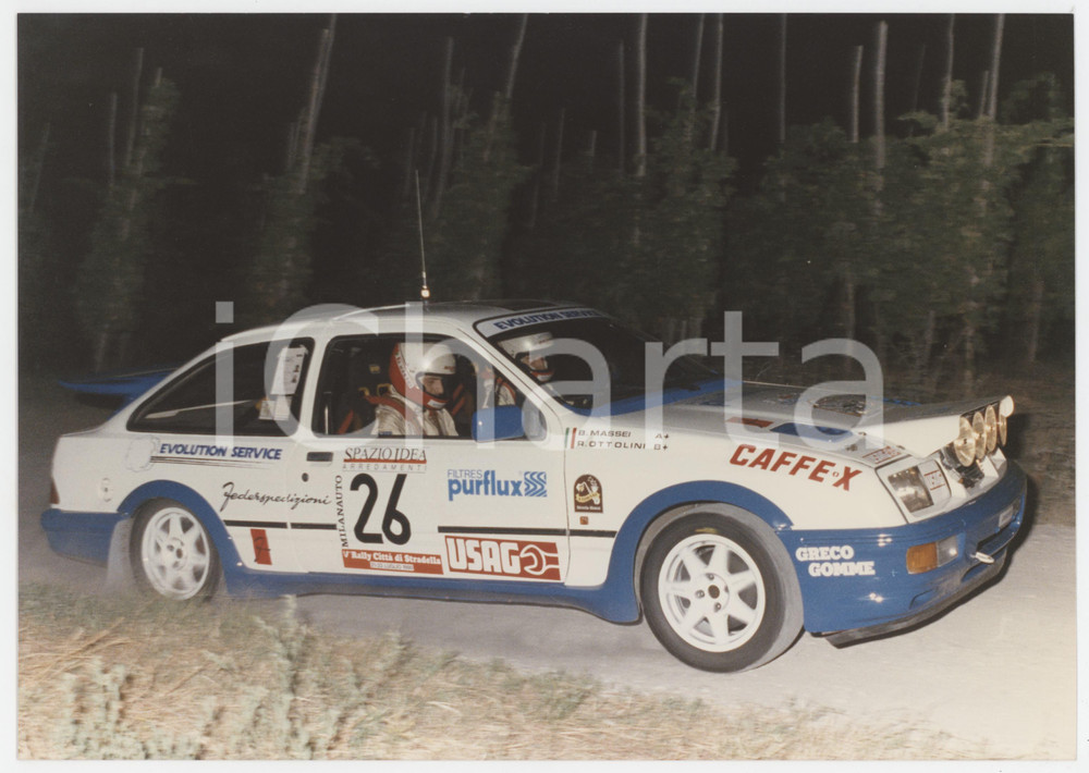 Fotografia d epoca originale 1990 V Rally CITTA  DI STRADELLA  Passaggio B. MASSEI  R. OTTOLINI  Foto 1