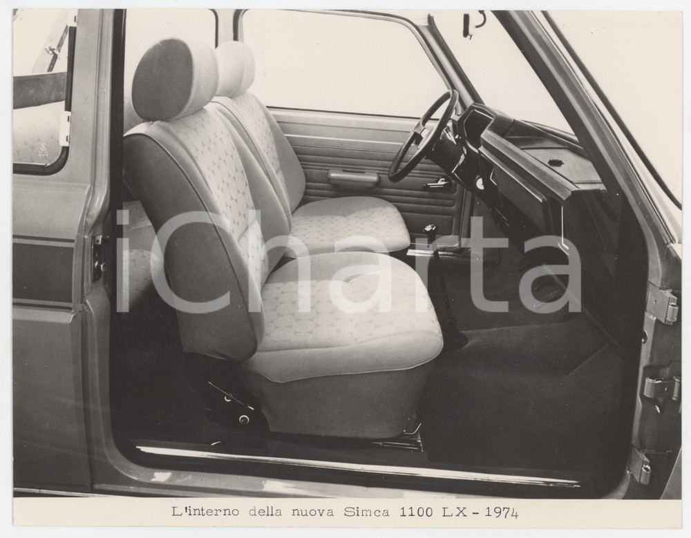 Fotografia d epoca originale 1976 Automobile SYMCA 1100 LX  Interni  Foto PUBBLICITARIA 24x18 cm 1