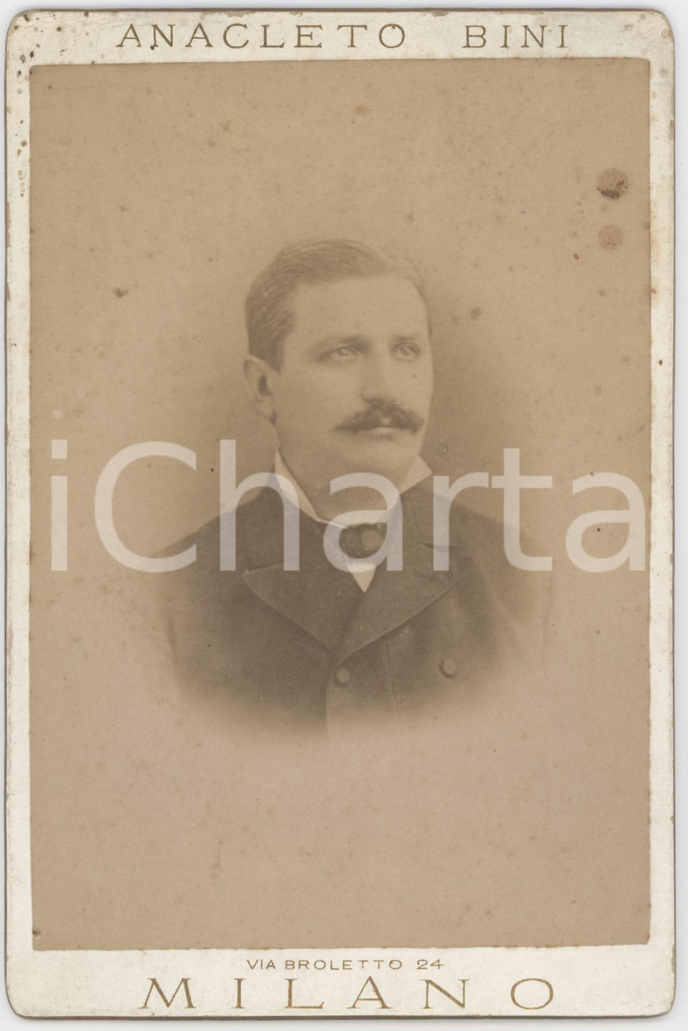 Fotografia d epoca originale 1900 ca MILANO Ritratto maschile  Foto Anacleto BINI 11x16 cm 1