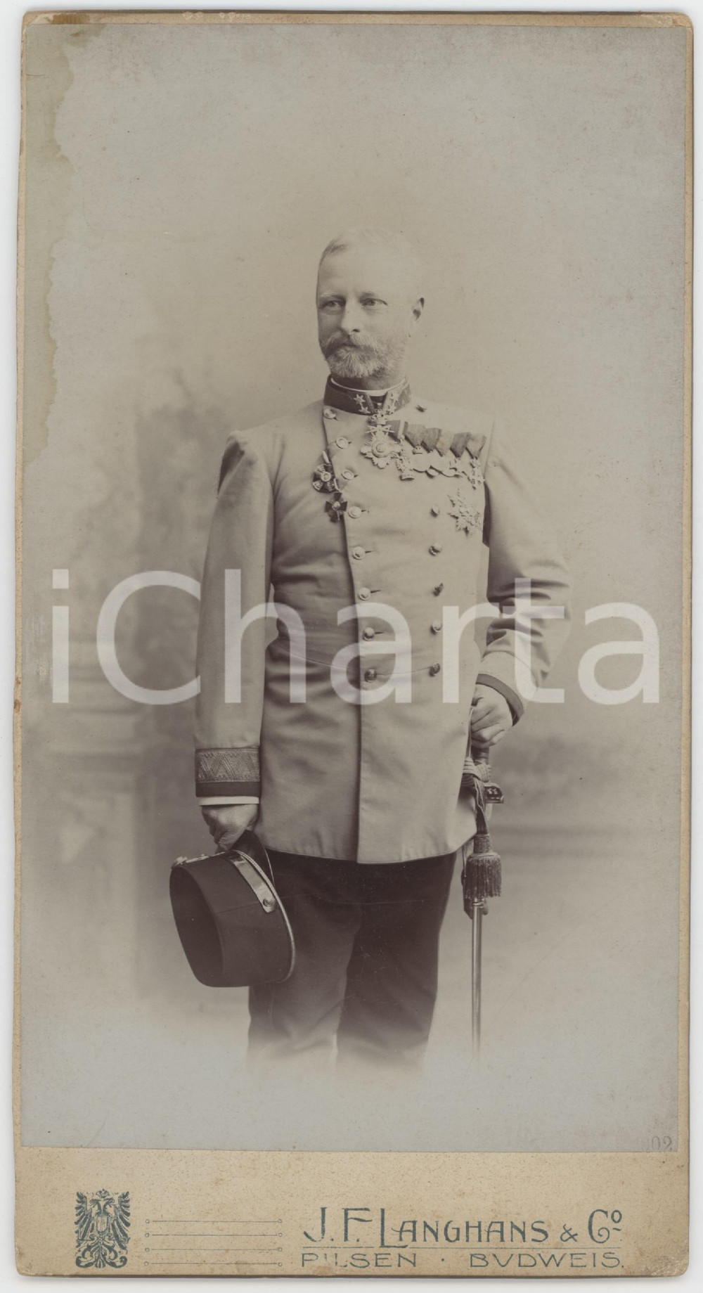 Fotografia d epoca originale 1900 ca PILSEN Czech Republic August HOFMANN von DONNERSBERG  Foto 11x21 cm 1