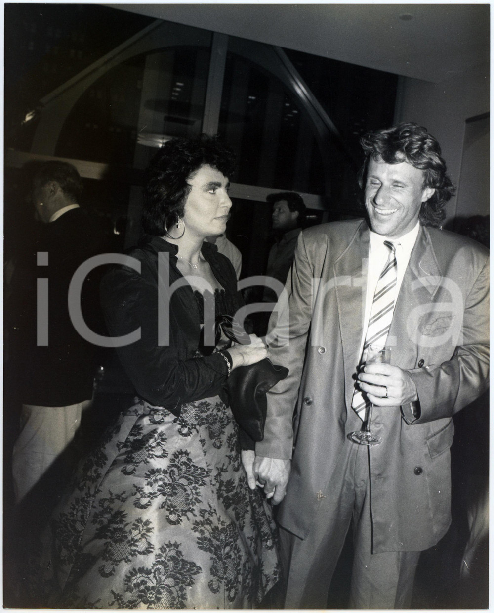 Fotografia d epoca originale 1990 ca NEW YORK Loredana BERTÃˆ Bjorn BORG Foto 20x25 cm 1