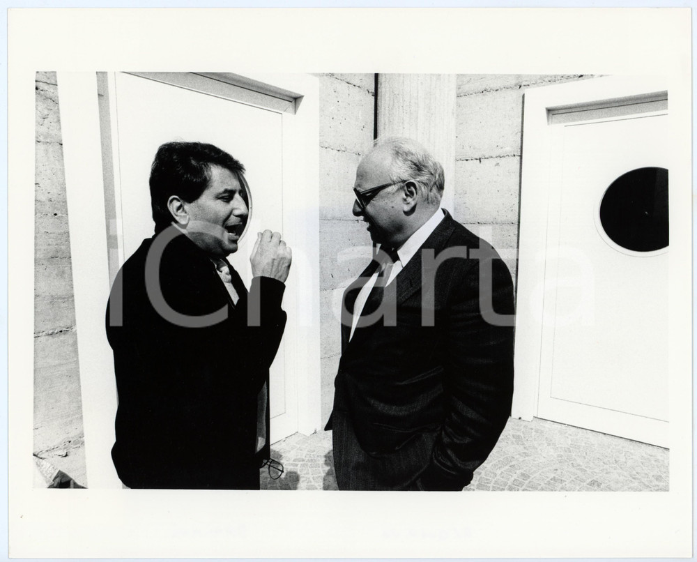 Fotografia d epoca originale 1985 ca ROMA Gennaro ACQUAVIVA Fulvio DAMIANI Foto 25x20 cm 1