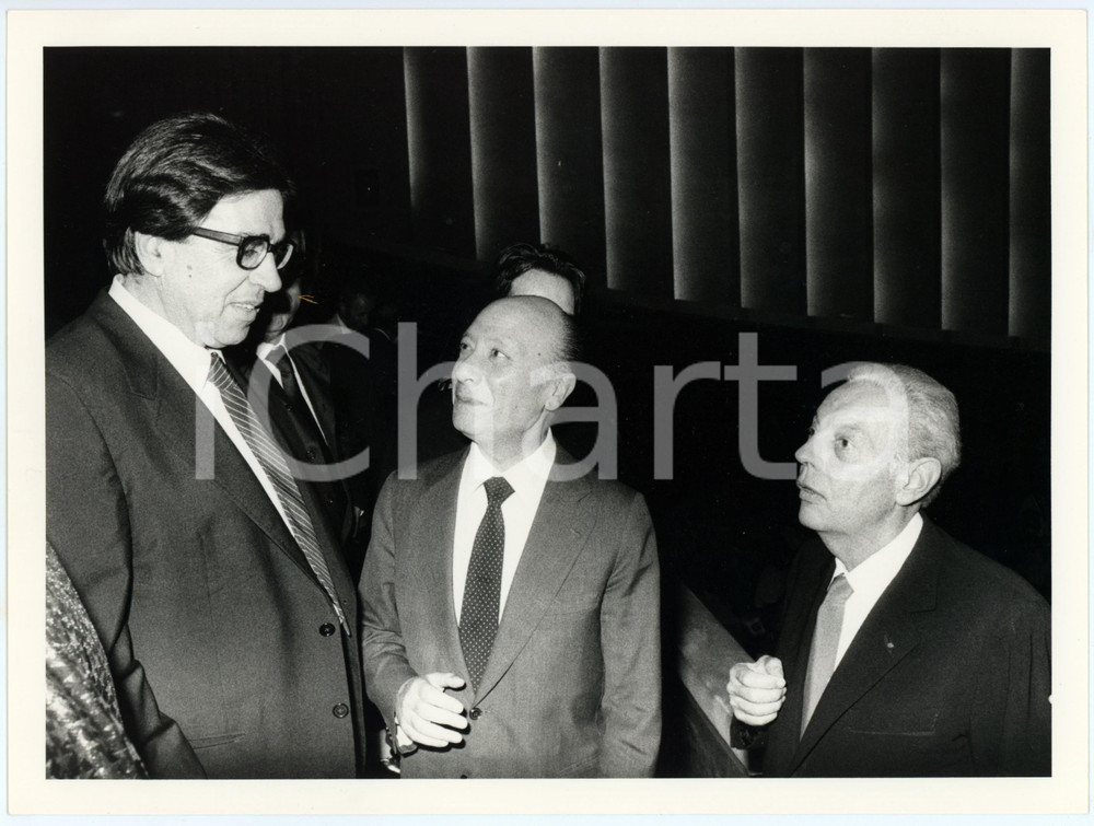 Fotografia d epoca originale 1986 VENEZIA  CINEMA Paolo TAVIANI Antonino GULLOTTI Gianluigi RONDI Foto 24x17 1