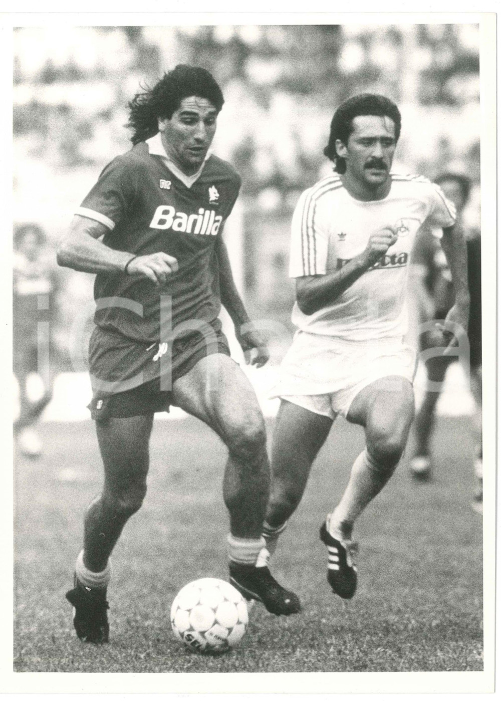 Fotografia d epoca originale 1988 CALCIO Coppa UEFA ROMA  NORIMBERGA 12 Renato PORTALUPPI Ralf DUSEND Foto 1