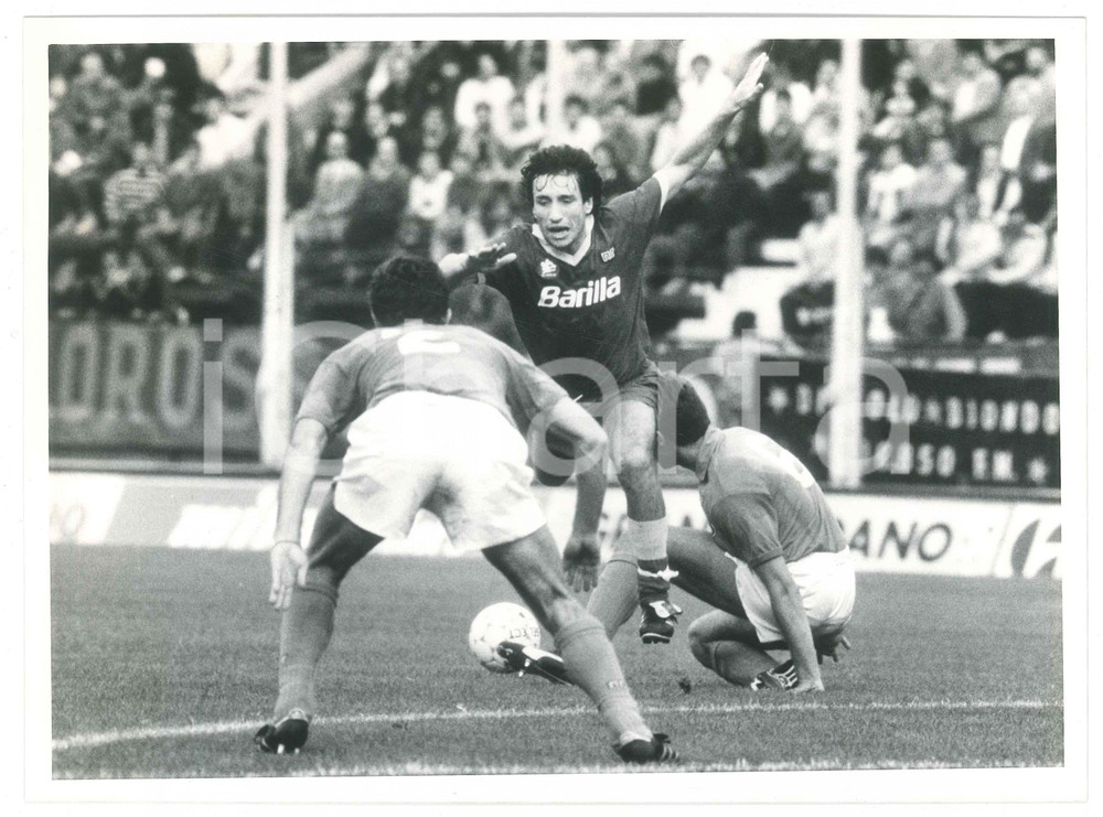 Fotografia d epoca originale 1989 CALCIO ROMA  NAPOLI 11 Azione di Fabrizio DI MAURO  Foto 24x18 cm 1