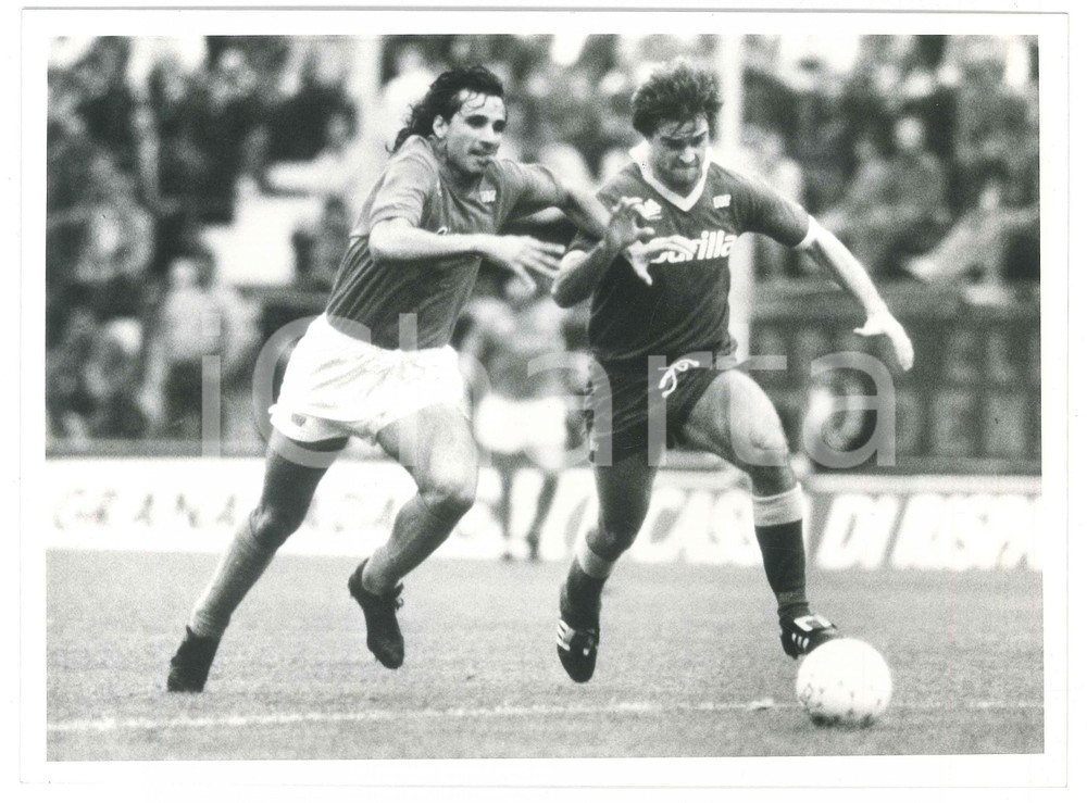Fotografia d epoca originale 1989 CALCIO ROMA  NAPOLI 11 Andrea CARNEVALE Thomas BERTHOLD  Foto 24x18 cm 1
