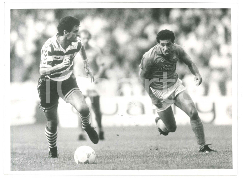 Fotografia d epoca originale 1989 COPPA UEFA Napoli vs. Sporting Lisbona  Antonio CARECA Foto 24x18 cm 1