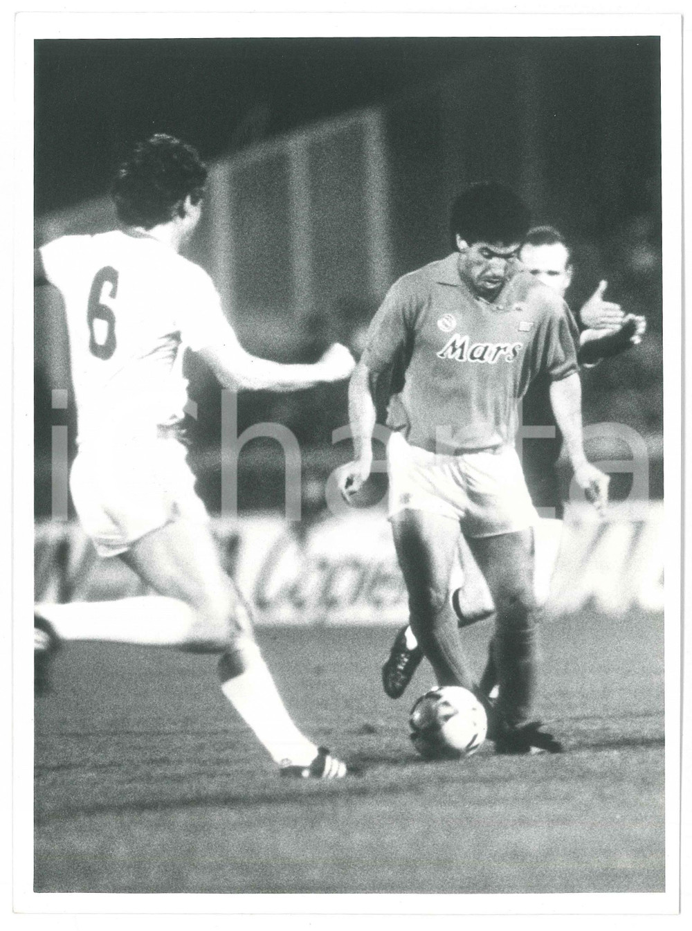 Fotografia d epoca originale 1990 ca CALCIO Napoli vs VfB Stuttgart  Antonio CARECA Guido BUCHWALD Foto 1