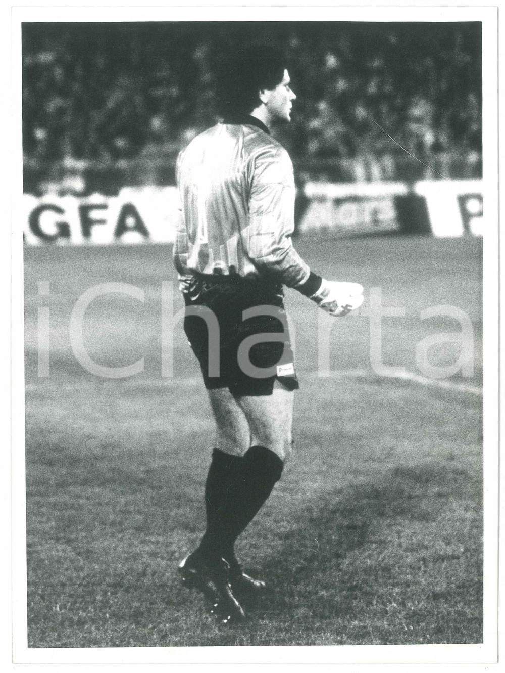 Fotografia d epoca originale 1990 ca CALCIO Napoli vs VfB Stuttgart  Giuliano GIULIANI Portiere  Foto 24x18 1