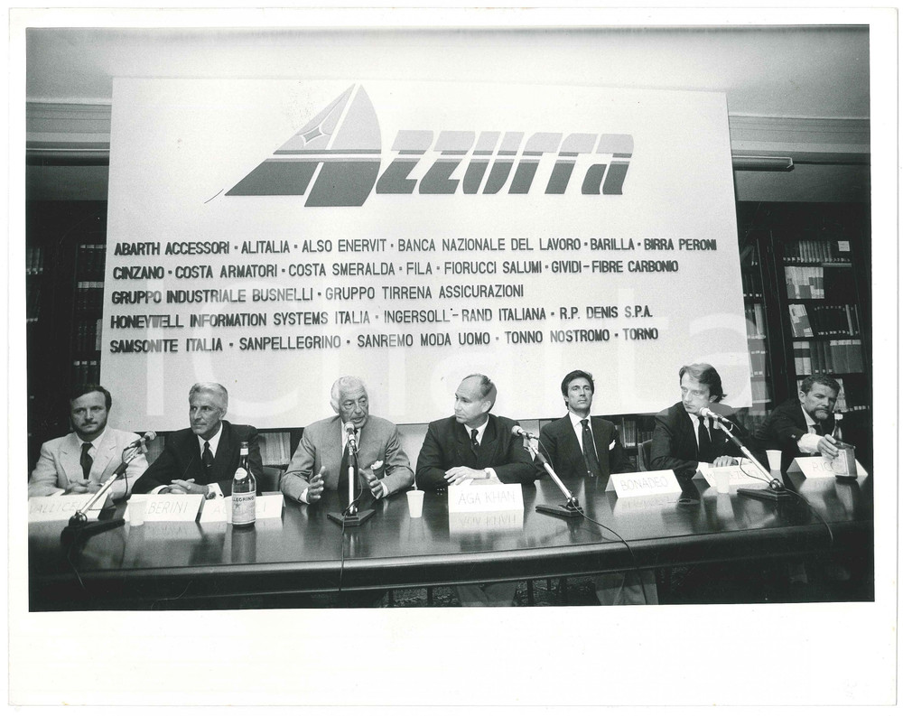 Fotografia d epoca originale 1985 VENEZIA Varo AZZURRA II Gianni AGNELLI Aga KHAN Conferenza Stampa  Foto 1 1
